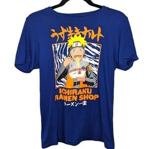 Naruto Shippuden Collection Ichiraku Ramen Shop Naruto Eating Tshirt Mens XL